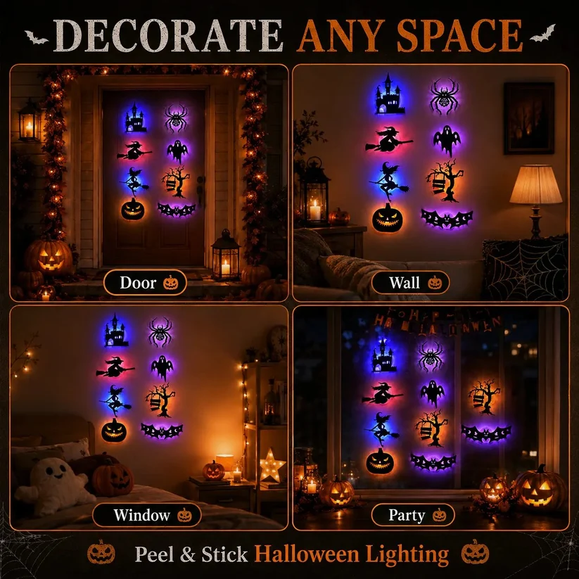 🔥Last Day Promotion 50% OFFI🎃Halloween LED Silhouette Wall Light Stickers