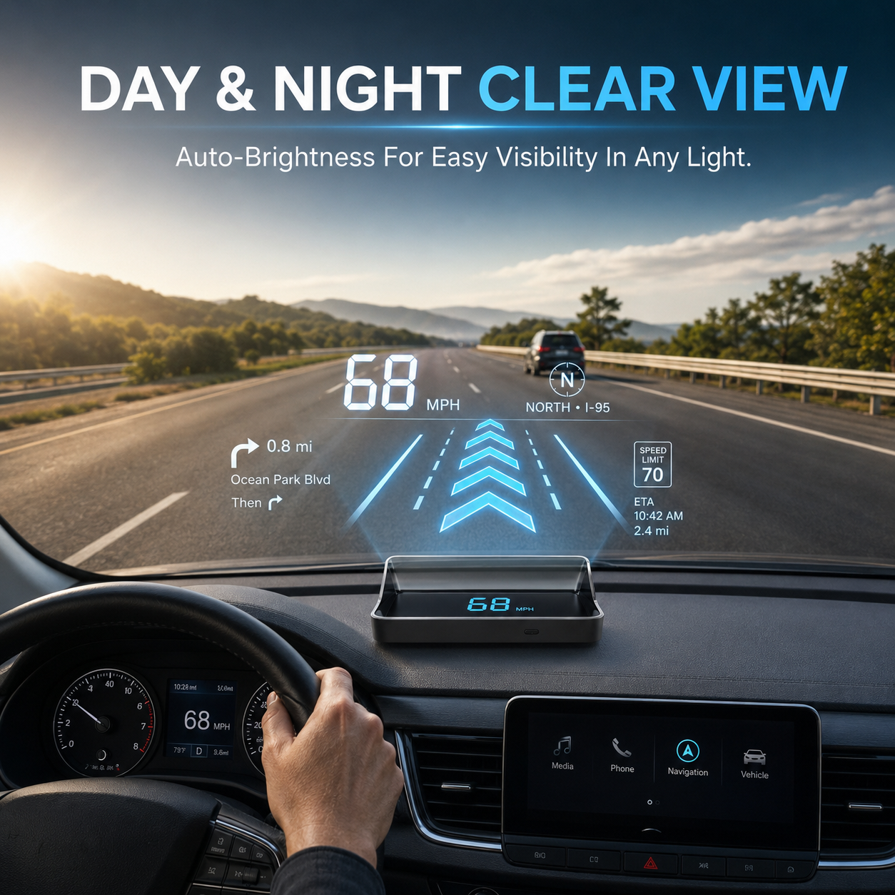 Head-Up Display (HUD) Car GPS Digital Speedometer